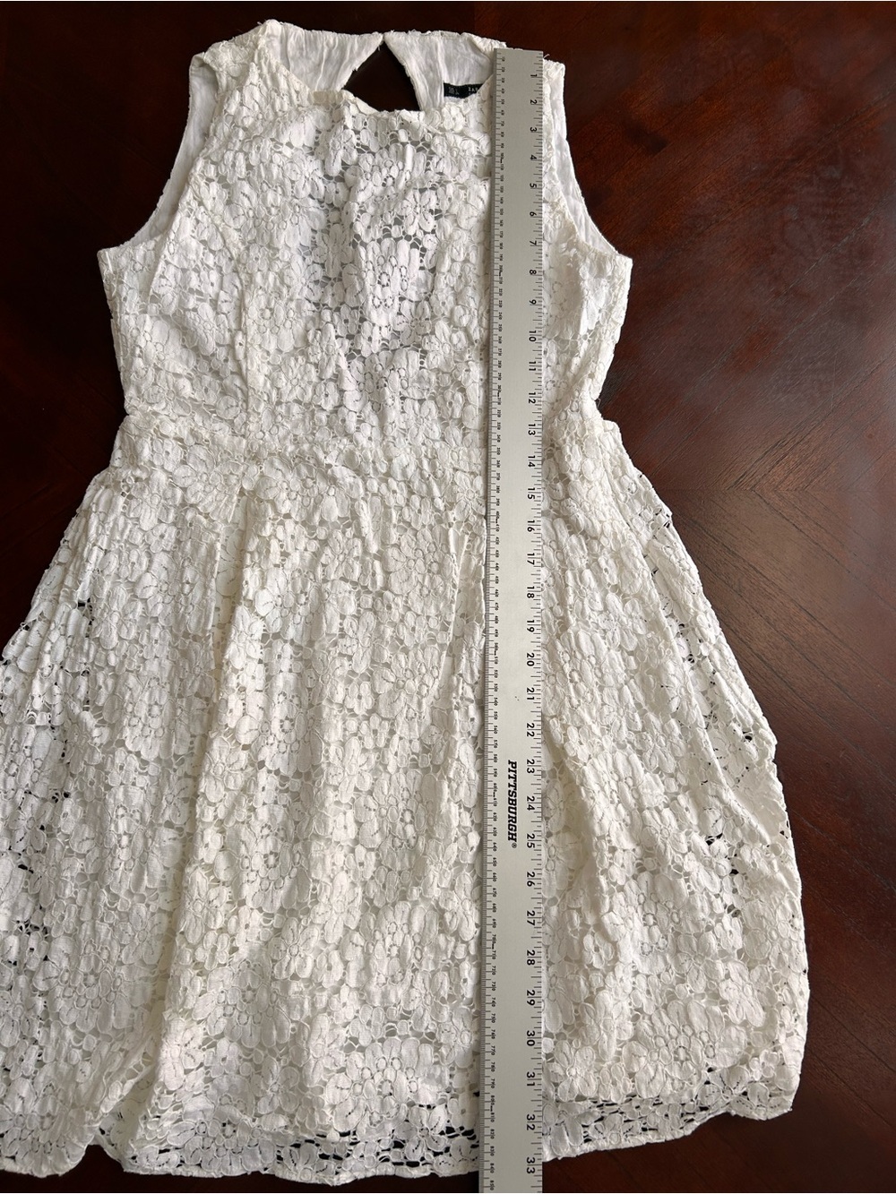 Zara cream Lace Backless A-Line Dress size L - Picture 6 of 9